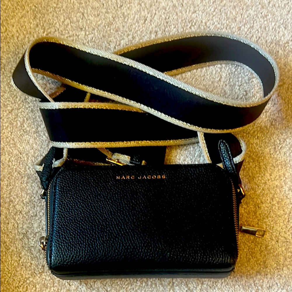 Marc Jacobs Black and Gold Crossbody Bag